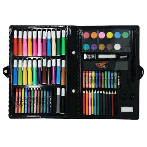Set pictat si desen, 86 piese, gentuta depozitare tip valiza, 33.5 x 3.5 x 27 cm – complet, colorat si ideal pentru copii pasionati de arta [9]