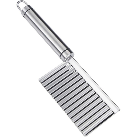 Cutit zimtat pentru cartofi, legume, otel inoxidabil, maner plastic, 22.5 x 6 cm, argintiu [13]