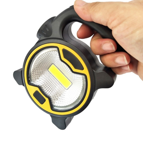 Lanterna camping, LED, lumina rece, 13 x 9.5 x 3 cm, forma ergonomica, 2 moduri de iluminare, negru/galben [5]