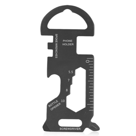 SPORT ȘI ACTIVITĂȚI - Unealta multifunctionala compacta 7 cm cu desfacator, surubelnite, chei hexagonale, spite si suport telefon, metalica