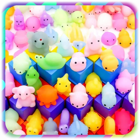 Set 50 jucarii antistres squishy, diverse modele si culori, senzoriale pentru copii, material moale si elastic, multicolor [12]