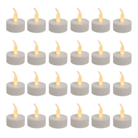 ELECTRONICE - Set 24 lumanari LED, rotunde, tip pastila, lumina calda, 3.6 cm, plastic, pentru decor, petreceri