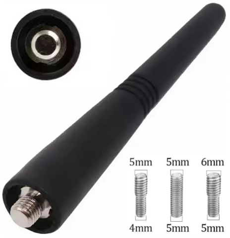 Antena radio auto, universala, plastic/otel, 3 adaptoare incluse, lungime 9 cm, negru [7]