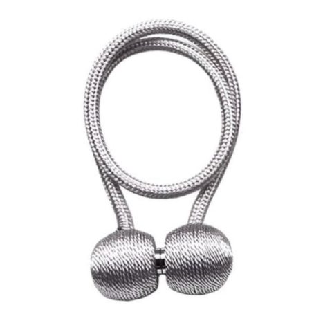 Magneti draperii - Magnet decorativ pentru perdele si draperii, tip snur, poliester, 44 cm, gri