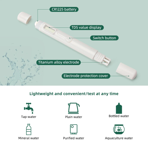 Tester digital apa, TDS, 0-9990 ppm, masurare rapida, alb [2]