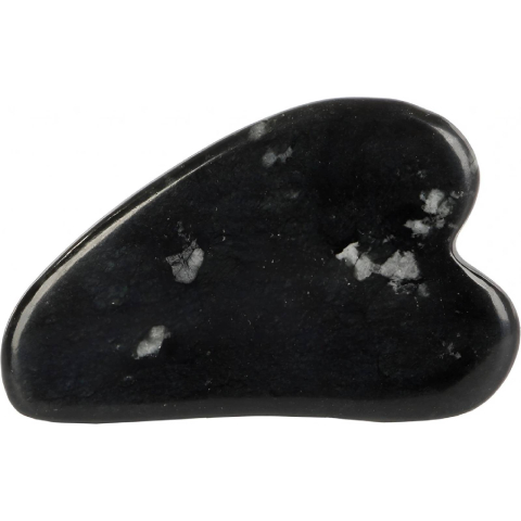 Placuta Masaj Gua Sha Dactylion, Piatra Naturala Neagra, 7x4.5 cm, Instrument Anti-Imbatranire Fata si Corp [1]
