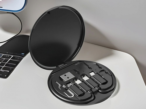 Set cabluri de date multifunctionale, adaptoare USB-C/Tip Lightning/USB-A/Micro-USB, portabil, negru [7]