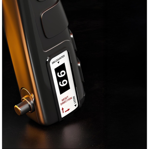 Flexor pentru mana, antebrat, 5-60 kg, contor electronic, maner antiderapant, ergonomic, otel inoxidabil/ABS, 16 x 9 x 2 cm, negru [3]