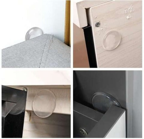 Set 8 opritoare pentru usa, mobila, diametru 4 cm, transparente, reutilizabile [6]