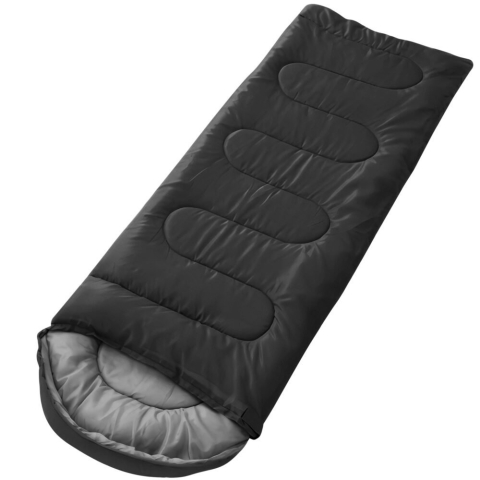 SPORT ȘI ACTIVITĂȚI - Sac de dormit pentru camping, drumetii, 2 in 1, impermeabil, poliester, 210 x 75 cm, negru, husa transport