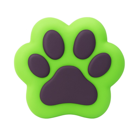 JOCURI ȘI JUCĂRII - Jucarie antistres squishy, in forma de labuta de pisica, revenire lenta, pentru relaxare, 7.5 x 5.5 cm, verde/negru