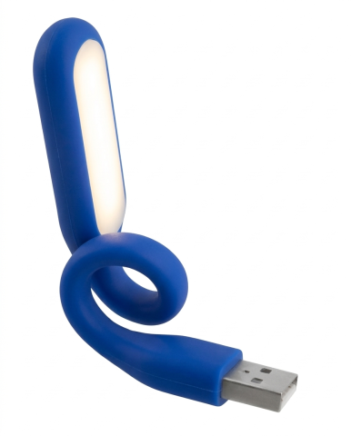 Lampa LED USB flexila, modelabila, iluminare alba, 1.5W, pentru laptop, masina si power bank, albastru, 16.8 cm [1]