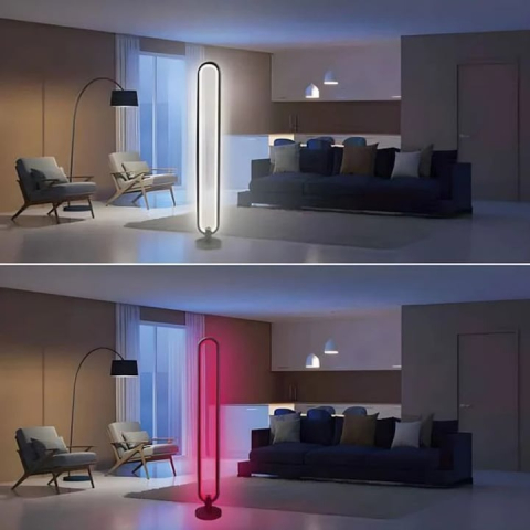 Lampa de podea, LED RGBW, telecomanda inclusa, 13 x 104.5 cm, negru [3]