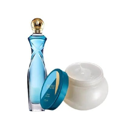 Set cadou pentru Ea, parfum de femei Divine insotit de crema corp, trandafir auriu din plastic suflat la baza cu aur si insigna Dactylion cu mesaj motivational [1]