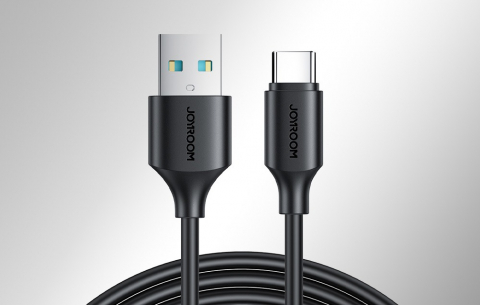 Cablu USB A la USB-C, pentru incarcare si transfer date, lungime 25 cm, 3A, 480 Mbps, negru [4]