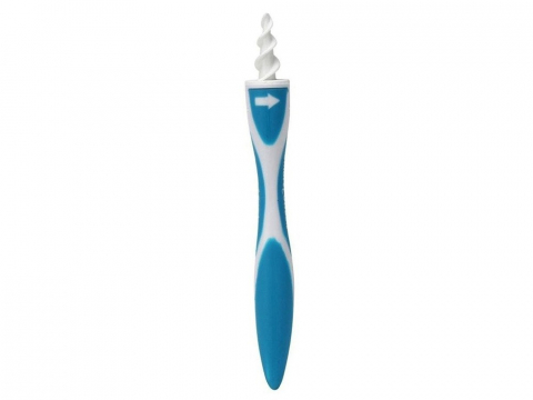 Dispozitiv pentru curatarea urechilor, 16 varfuri silicon, design spiralat, alb/albastru [5]