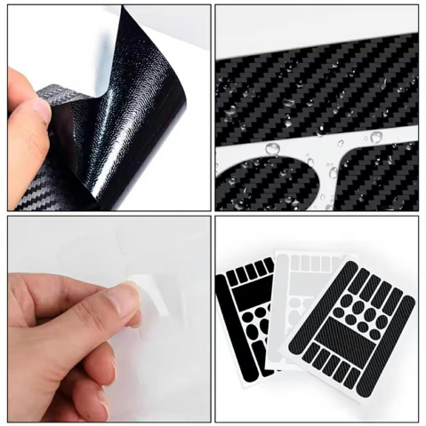 Set 20 autocolante pentru bicicleta, lipire pe cadru, protectie impotriva zgarieturilor, dimensiuni si forme diferite, negru [12]