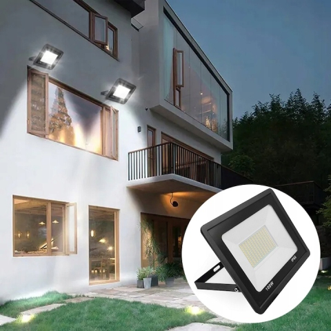 Proiector LED impermeabil 100W, 6000K, exterior, IP66, 220V, iluminare puternica pentru curti si spatii industriale [4]
