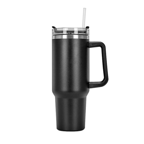 CASA & GRADINA - Cana termos, otel inoxidabil/plastic, fara BPA, 1200 ml, design ergonomic, cu pai, negru