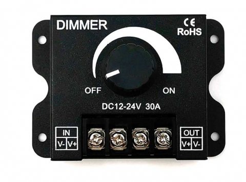 Diverse - Dimmer pentru benzi LED, control manual, 12V-24V, 30A, negru