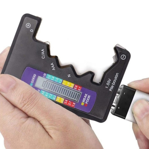 Tester digital pentru baterii, 9V si 1.5V, afisaj LCD, negru [2]