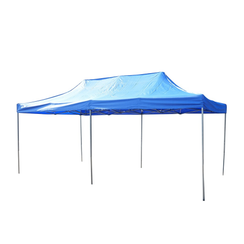 Cort tip pavilion, 3x6 m, fara pereti laterali, pliabil, poliester impermeabil, albastru [7]