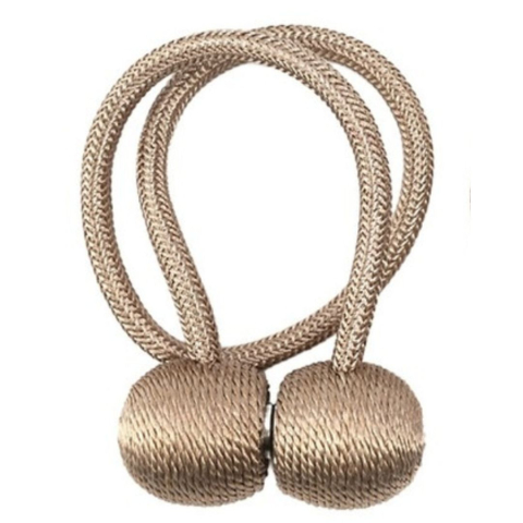 CASA & GRADINA - Accesoriu magnetic pentru perdele si draperii, snur textil impletit, 44 cm, bej antichizat