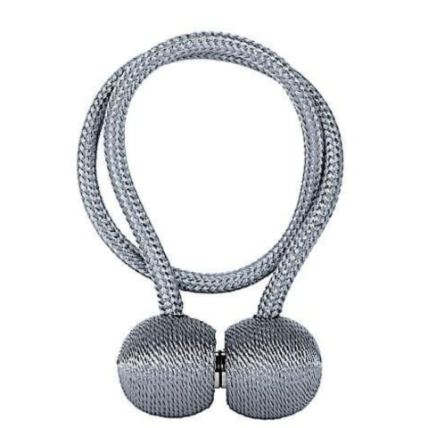 Accesoriu magnetic pentru perdele, snur textil impletit, 44 cm, gri antracit [9]