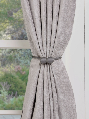 Accesoriu magnetic pentru perdele, snur textil impletit, 44 cm, gri antracit [7]