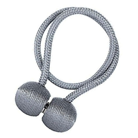 CASA & GRADINA - Accesoriu magnetic pentru perdele, snur textil impletit, 44 cm, gri antracit