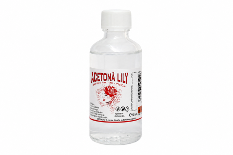 COSMETICE - Acetona Lily pentru indepartarea ojei, recipient din sticla, 50 ml