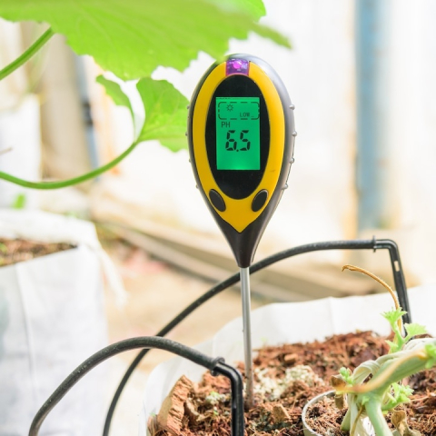 Acid meter tester de pH pentru sol horticole, masurare temperatura, umiditate si lumina, afisaj iluminat, sonda 20 cm, galben [6]