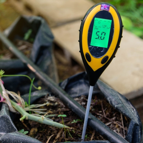 Acid meter tester de pH pentru sol horticole, masurare temperatura, umiditate si lumina, afisaj iluminat, sonda 20 cm, galben [4]