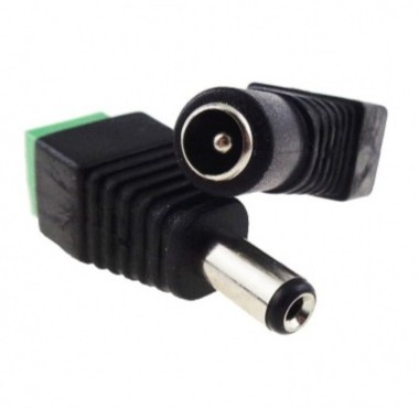 Adaptor alimentare CCTV DC 2.1/5.5 mm cu terminale cu surub, set 2 conectori mama si tata pentru camere supraveghere, DVR si alimentatoare 12V [8]