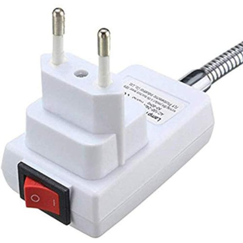 Adaptor dulie E27 alb, 20 cm, cu intrerupator fara fir, convertor pentru becuri LED, brat flexibil reglabil 360 grade, pentru bucatarie, dormitor, restaurant si cafenea [4]