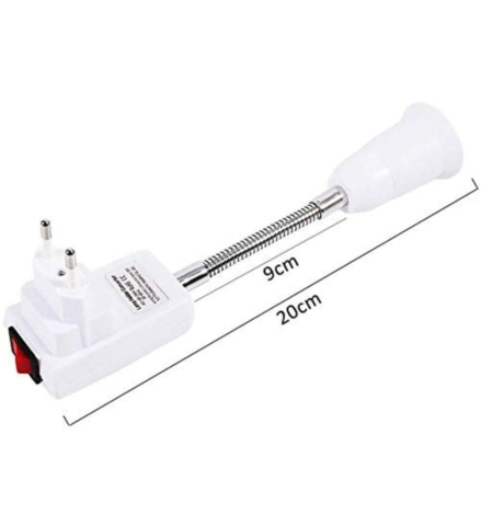Adaptor dulie E27 alb, 20 cm, cu intrerupator fara fir, convertor pentru becuri LED, brat flexibil reglabil 360 grade, pentru bucatarie, dormitor, restaurant si cafenea [7]