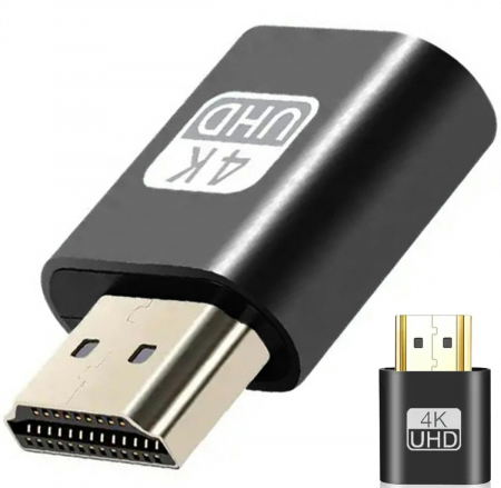 Gadgeturi - Adaptor-Emulator HDMI dummy 4K DDC EDID pornire GPU fara monitor folosit ca accelerator hardware pentru minat auriu Emulatorul HDMI simuleaza (dummy) conectarea unui monitor cu rezolutie de pana la 4K fara a fi necesara conectarea propriu-zisa a monitorului anuland practic acea conexiune si accelerand procesele de minat prin activarea unitatii de procesare grafica (GPU). Emulatorul permite rezolutii mari 3840 x 2160(4K) @ 60Hz precum si placi grafice independente cu EDID conectarea adaptorului realizandu-se in stil Plug & Play fara a necesita instalare prealabila. Specificatii: Dimensiune: 26 x 20 x 10mm Material: Aluminiu Rezolutie: HDMI: 3840 x 2160 (4K) @ 60Hz / 1080p @ 120Hz