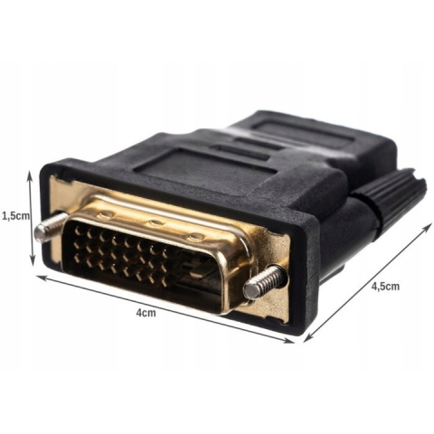 Adaptor HDMI mama la DVI tata, 24+1 pini, compatibil Full HD 1080p, conectori placati cu aur, negru [3]