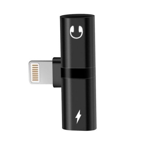 Diverse - Adaptor Lightning cu 2 intrari pentru iPhone, incarcare + audio simultan, compatibil modele 7–X, compact si rezistent, negru