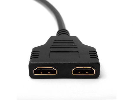 Adaptor splitter 2 intrari HDMI si 1 iesire HDMI, lungime cablu 30 cm - Negru [2]