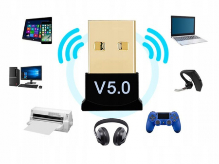 Adaptor USB, bluetooth, 5.0 rapid, 2.4 GHz, raza de actiune 20m, 2.2x1.6x0.6 cm [1]