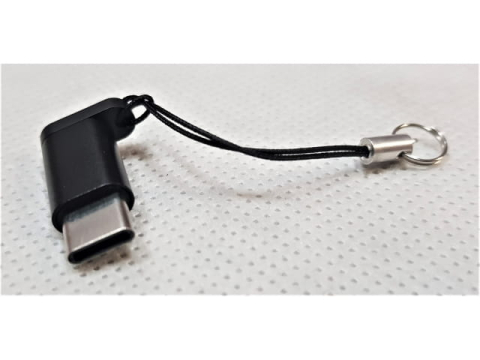 ELECTRONICE - Adaptor USB-C negru cu breloc, convertor compact Type-C, conector portabil pentru telefon, tableta si dispozitive compatibile USB-C