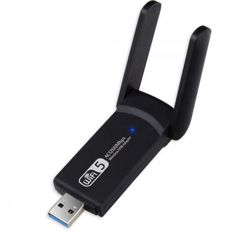 Adaptor wireless cu USB, 1200 Mbps, dual-band 2.4/5 GHz, interfata USB 2.0/3.0, securitate avansata si design compact, 8x4x1.5 cm, negru