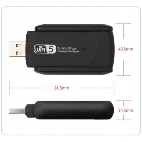 Adaptor wireless cu USB, 1200 Mbps, dual-band 2.4/5 GHz, interfata USB 2.0/3.0, securitate avansata si design compact, 8x4x1.5 cm, negru [4]