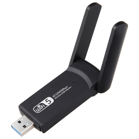 ELECTRONICE - Adaptor wireless USB dual band 2.4 si 5 GHz, 1200 Mbps, USB 3.0, antene externe, culoare neagra