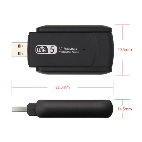 Adaptor wireless USB dual band 2.4 si 5 GHz, 1200 Mbps, USB 3.0, antene externe, culoare neagra [3]