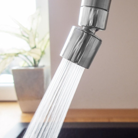 Aerator baterie chiuveta, economie apa pana la 70%, rotire pentru reglarea debitului 2–8 L/min, cromat, montaj universal, 2.2 x 4.5 x 2.7 cm [2]