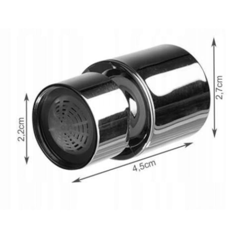 Aerator baterie chiuveta, economie apa pana la 70%, rotire pentru reglarea debitului 2–8 L/min, cromat, montaj universal, 2.2 x 4.5 x 2.7 cm [1]