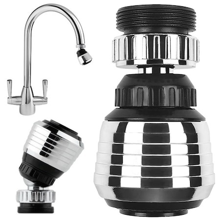 Diverse bucatarie - Aerator, extensie pentru robinet universala cu 2 moduri de pulverizare - Negru/gri