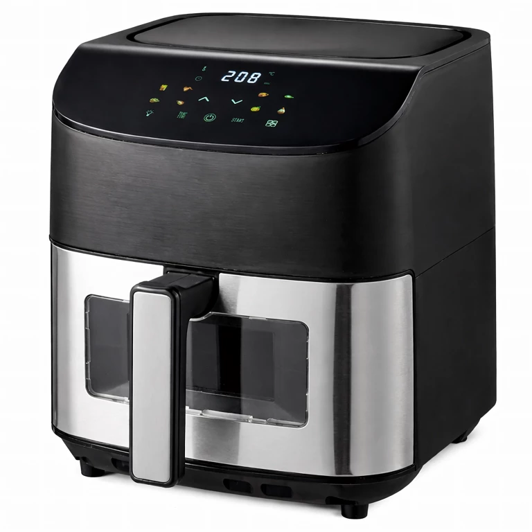 Air Fryer 6L cu fereastra de vizualizare, 1500W, 8 programe inteligente, panou tactil digital, temperatura reglabila 80-200°C, negru [5]